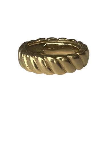 Bague 44.5 Bague Bandeau Or Jaune Tressé 58 Facettes LOT 6103