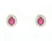 Boucles d'oreilles Boucles d’oreilles en or blanc 18 ct avec rubis ovales et diamants 58 Facettes 12117