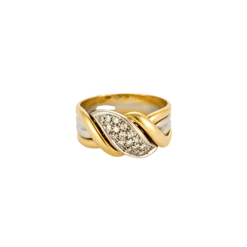 Bague Bague or jaune et blanc diamants 58 Facettes LP983/13