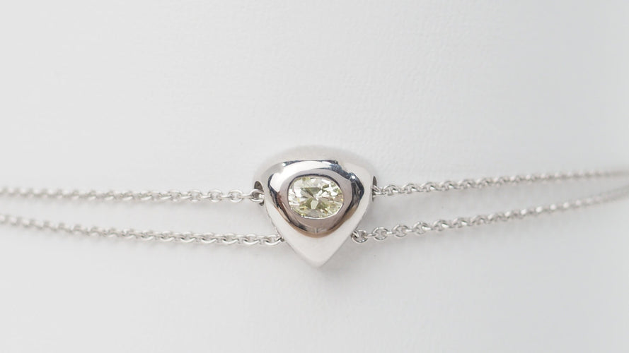 Bracelet Bracelet cœur en or blanc 18 ct et diamant 58 Facettes F4359