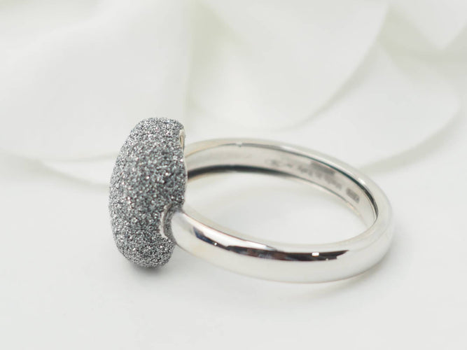 Bague 53 Pesavento - Bague satinée en or blanc 18 ct 58 Facettes 33218