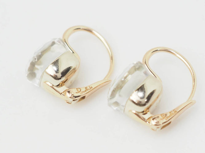 Boucles d'oreilles Pomellato Nudo Classic - Boucles d’oreilles en or rose 18 kt et topaze blanche 58 Facettes 33436