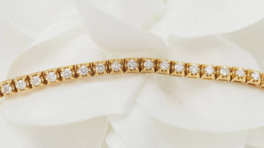 Bracelet Bracelet rivière en or jaune 18 ct et diamants 1,50 ct 58 Facettes 32843