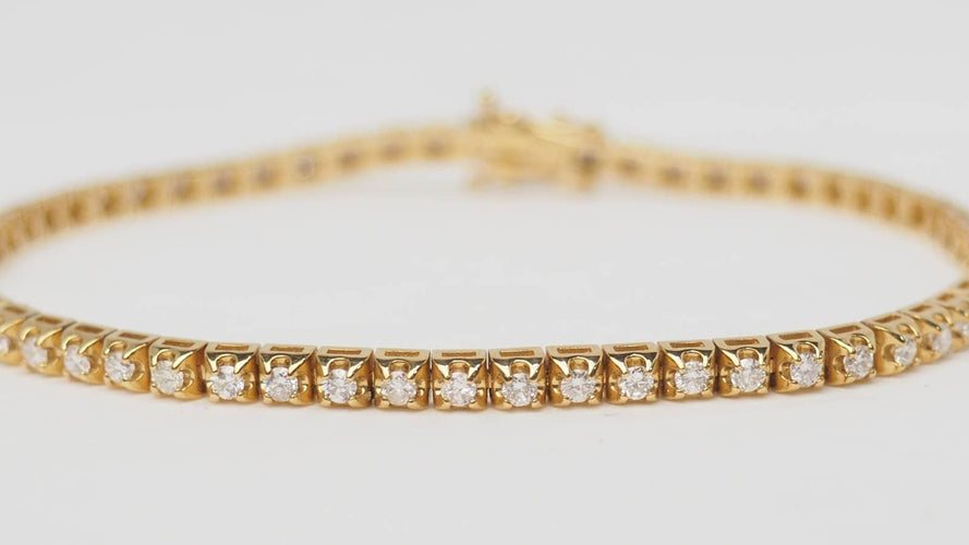 Bracelet Bracelet rivière en or jaune 18 ct et diamants 1,50 ct 58 Facettes 32843