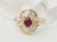 Bague 59 Bague jupe en or jaune 18 ct avec rubis et diamants 58 Facettes 33440