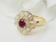 Bague 59 Bague jupe en or jaune 18 ct avec rubis et diamants 58 Facettes 33440