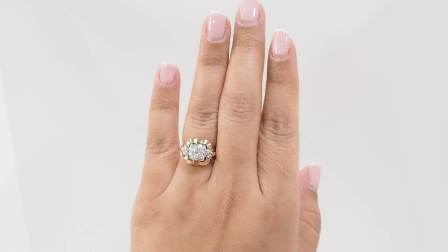 Bague 54 Bague Tank en or jaune 18 kt et diamants 58 Facettes 32894