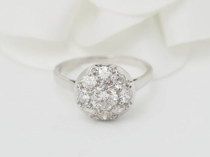 Bague 53.5 Bague Art déco en platine 900 et diamants 58 Facettes 33257