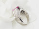 Bague 53 Bague jonc en or blanc 18 ct, saphir rose et diamants 58 Facettes 33291
