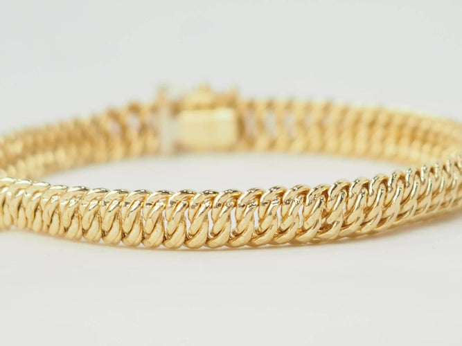 Bracelet Bracelet maille américaine en or jaune 18 kt 58 Facettes 33431
