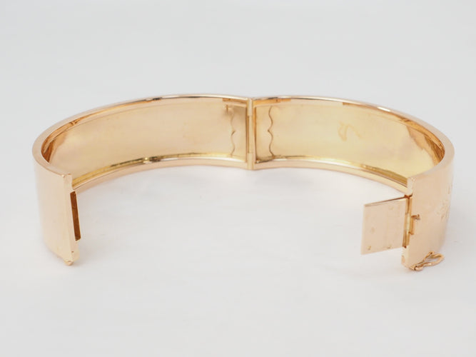 Bracelet Bracelet jonc ouvrant à décor floral en or rose 18 ct 58 Facettes 33493