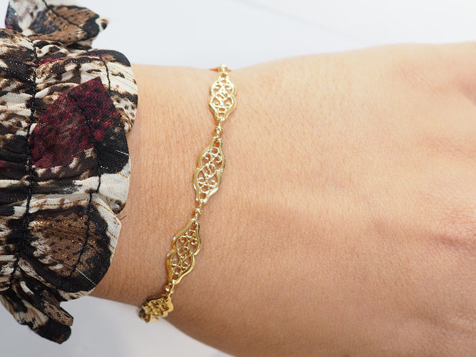 Bracelet Bracelet ancien maille filigrane en or jaune 18 ct 58 Facettes 33511