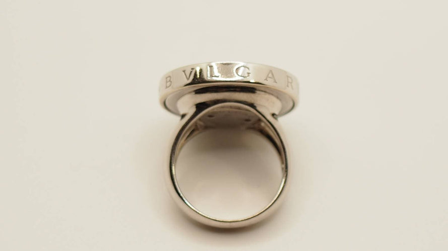 Bague 54 Bvlgari Yin Yang - Bague en or blanc 18 kt et onyx 58 Facettes 30092