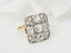 Bague 50 Bague ancienne en or jaune 18 ct et platine 900, diamants 58 Facettes 33539