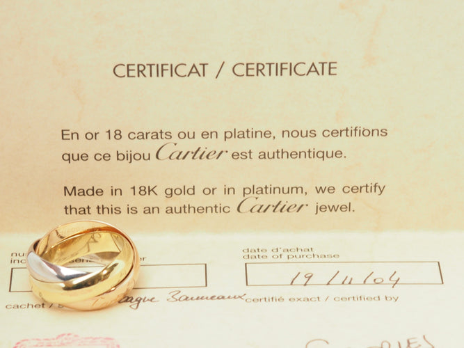 Bague 56 Cartier Trinity XL - Bague en or blanc, rose et jaune 18 kt 58 Facettes 33590