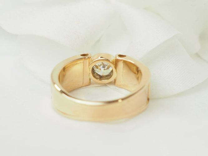 Bague 52 Bague ruban en or jaune 18 ct et diamants 58 Facettes 33599