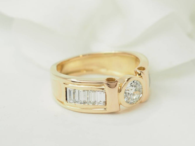 Bague 52 Bague ruban en or jaune 18 ct et diamants 58 Facettes 33599