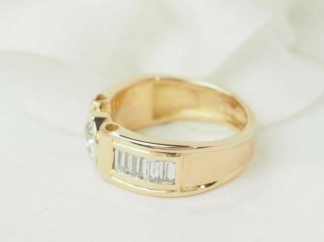 Bague 52 Bague ruban en or jaune 18 ct et diamants 58 Facettes 33599