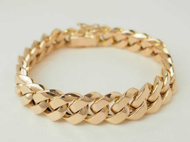 Bracelet Bracelet vintage maille gourmette en or rose 18 ct 58 Facettes 33625