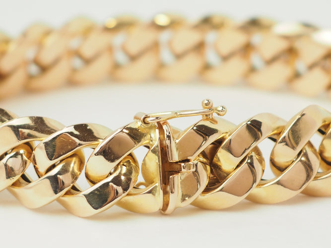 Bracelet Bracelet vintage maille gourmette en or rose 18 ct 58 Facettes 33625