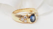 Bague 55 Bague jonc en or jaune 18 ct, spinelle bleu et diamants 58 Facettes 33040