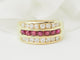 Ring 55 Bandring aus 18 Karat Gelbgold mit Rubinen und Diamanten 58 Facettes 33619