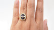 Bague 56 Bague ovale en or jaune 18 ct, saphirs navette et diamants 58 Facettes 32709