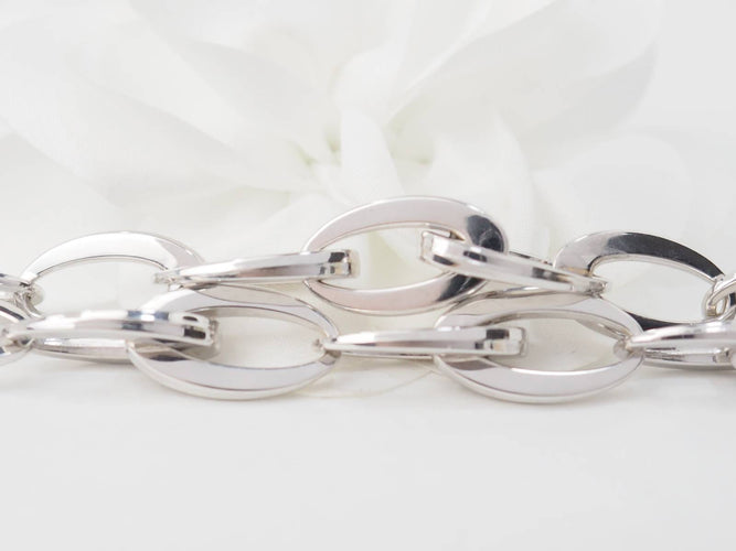 Collier Collier maille ovale en or blanc 18 kt 58 Facettes 23426