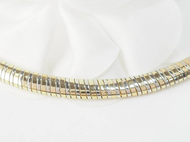 Collier Cartier Tubogas - Collier ras-de-cou en or jaune et blanc 18 ct 58 Facettes 33081