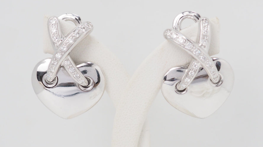 Boucles d'oreilles Chaumet Liens - Boucles d’oreilles Double Liens en or gris 18 kt et diamants 58 Facettes 32735