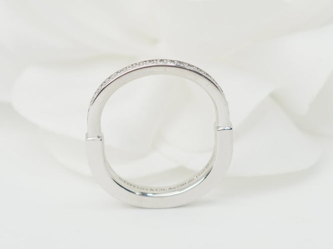 Bague 54 Tiffany & Co Lock - Bague en or blanc 18 kt et diamants 58 Facettes 33130