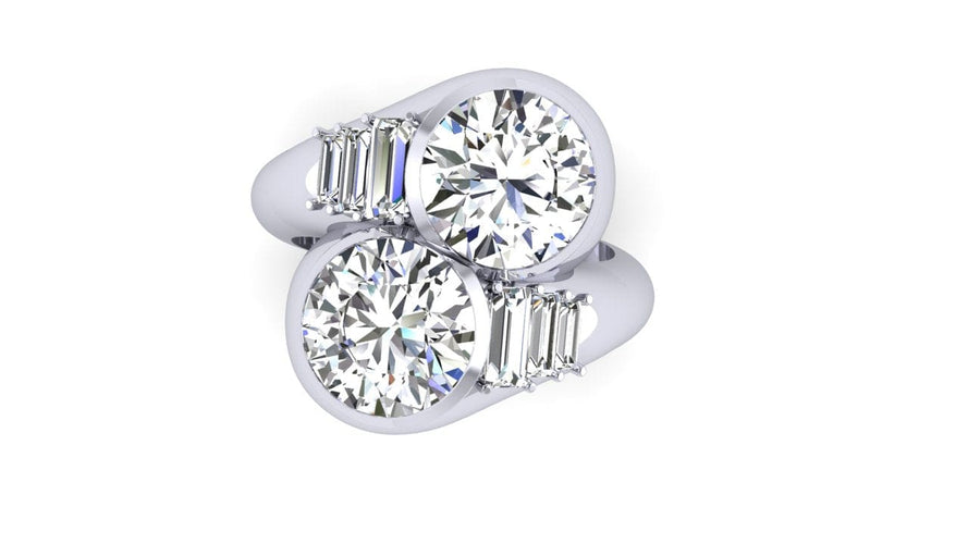 Anel Toi & Moi ouro branco diamantes 