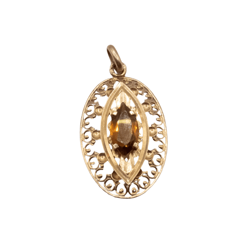 Collier Pendentif Marquise Or Jaune & Saphir 58 Facettes