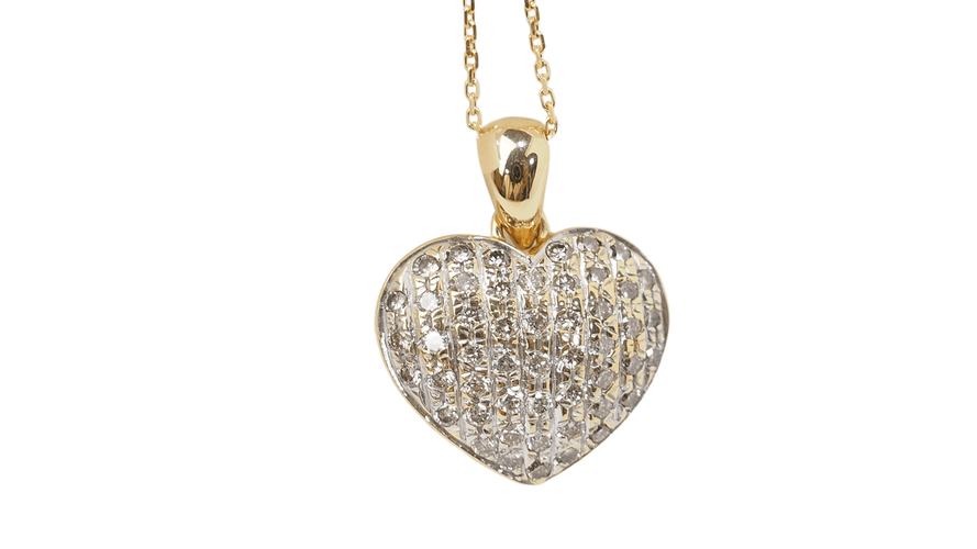 Collier 42 Collier coeur or jaune et diamants 58 Facettes 32593