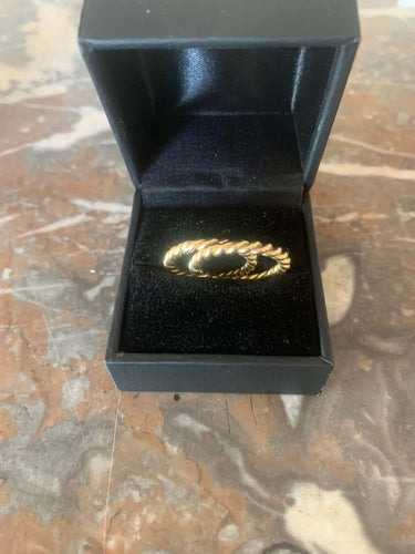 Bague 50 Alliances torsadées - Paire en or jaune 18 carats 58 Facettes B371