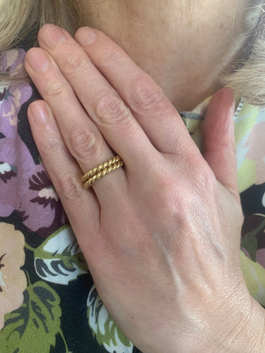 Bague 50 Alliances torsadées - Paire en or jaune 18 carats 58 Facettes B371