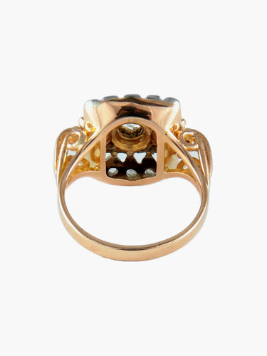 Bague 55 Bague ancienne en or jaune 18 carats et diamants 58 Facettes BO/150023