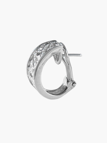 Boucles d'oreilles De Chimento - Boucles d’oreilles demi-créoles en or blanc et diamants 58 Facettes BO/1200690