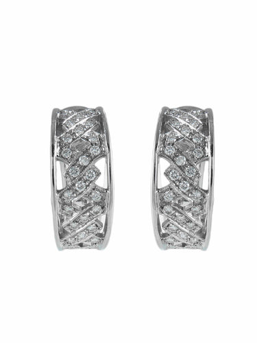 Boucles d'oreilles De Chimento - Boucles d’oreilles demi-créoles en or blanc et diamants 58 Facettes BO/1200690