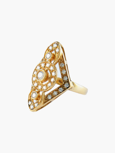 Bague 44 Bague moderne ajourée en or jaune 18k et diamants 0,70 ct 58 Facettes BO/150044