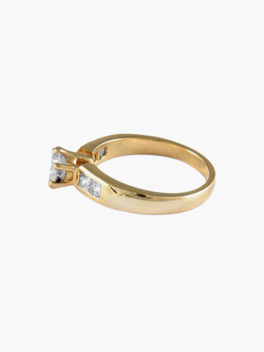 Bague 52 Bague solitaire sertie d’un diamant 0,50 ct en or jaune 18k 58 Facettes BO/160007