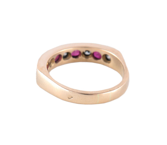 Bague 54 Bague «Infinity» en or jaune 18 carats et diamants et rubis 58 Facettes BO/220097 NSS