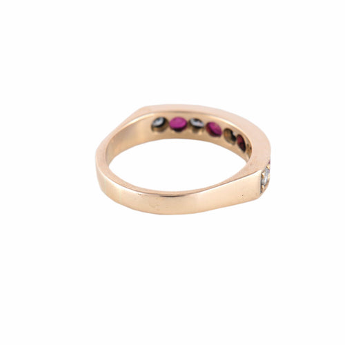 Bague 54 Bague «Infinity» en or jaune 18 carats et diamants et rubis 58 Facettes BO/220097 NSS