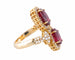 Bague 53 Bague Toi & Moi en or jaune 18k et rubis, diamants 58 Facettes BO/220084