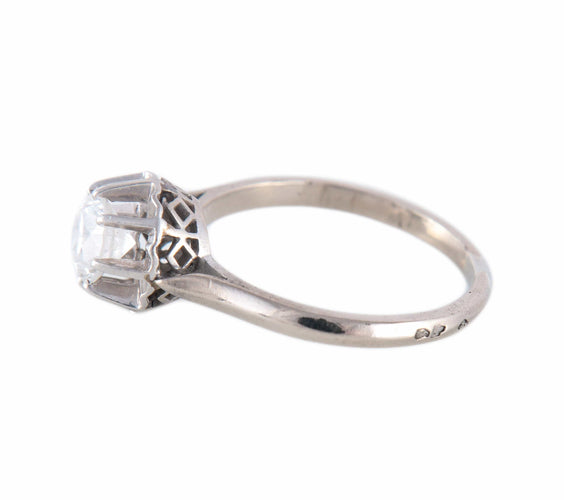 Bague 55 Bague solitaire en or blanc 18 carats et diamant 0,50 ct 58 Facettes BO/220063-64 RIV