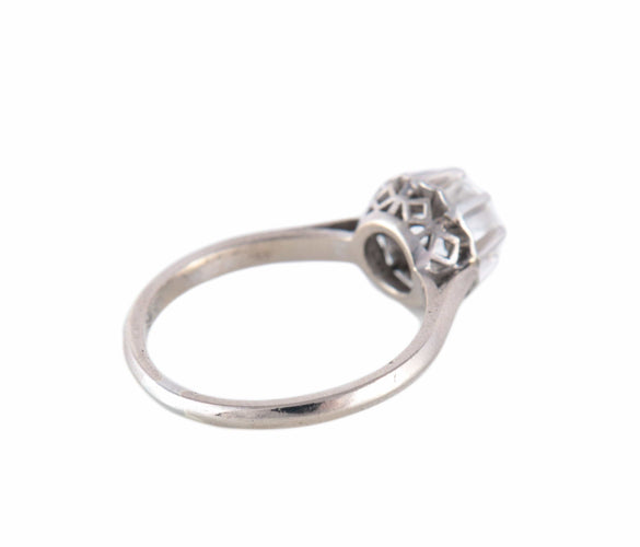 Bague 55 Bague solitaire en or blanc 18 carats et diamant 0,50 ct 58 Facettes BO/220063-64 RIV