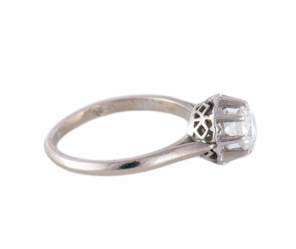 Bague 55 Bague solitaire en or blanc 18 carats et diamant 0,50 ct 58 Facettes BO/220063-64 RIV