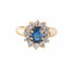 Bague 51 Bague Fleur en or jaune 18 carats et saphir, diamants 58 Facettes BO/220141