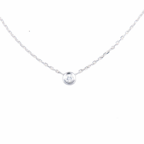 Necklace Bezel-set pendant necklace in white gold and brilliant-cut diamond 58 Facettes BO/220096