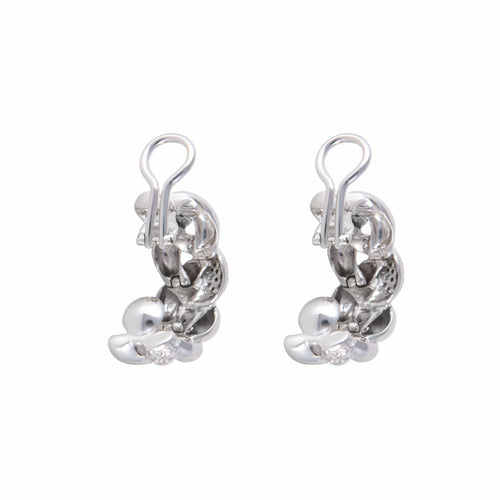 Boucles d'oreilles Clips d’oreilles tressées pavées en or blanc 18k et diamants 58 Facettes BO/220092